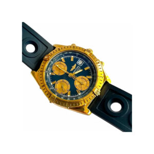 Breitling Chronomat Gt Em Ouro, Blue Dial, Impecável - Raro