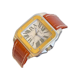 Cartier Santos 100 Xl Aço e Ouro, Pulseira Extra - Completo