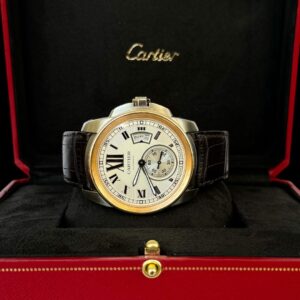 Cartier Calibre 42mm Aço e Ouro Rosa , Couro & Automatico!