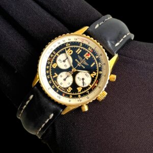 Breitling Navitimer 92 Ouro, Couro, Most. Preto - Raridade