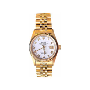 Rolex Datejust Full Gold, 36mm, Mostrador Branco Romano