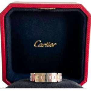 Anel Cartier Tank Française Em Ouro Branco Em 12x Sem Juros!