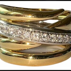 Anel H.stern Espiral Com Diamantes Em Ouro Em 12x S/juros !!