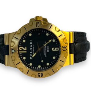 Bulgari Diagono Scuba em Ouro , Pulseira de Couro & Automático!