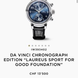 Iwc DA VINCI CHRONOGRAPH EDITION “LAUREUS SPORT FOR GOOD FOUNDATION”