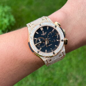 Hublot Classic Fusion Chrono , Full Gold , Full Diamonds & Raridade!