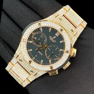 Hublot Classic Fusion Chrono , Full Gold , Full Diamonds & Raridade!