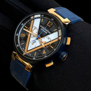 Louis Vuitton Tambour em Ouro 18K , Chronograph , Blue & Completo