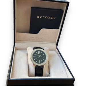 Bulgari BB42 , Aço , Pulseira de Couro , Automático em 12x sem juros!