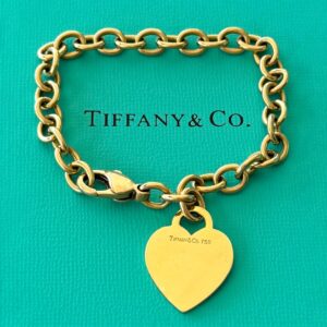 Pulseira Tiffany & Co em Ouro amarelo e Pingente de Coração!