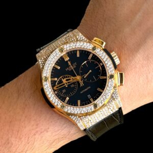 Hublot Classic Fusion King Gold , Pavê Diamantes & Chronograph!