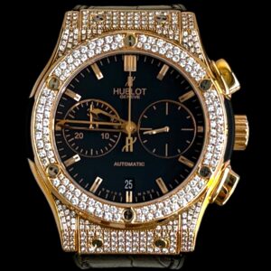 Hublot Classic Fusion King Gold , Pavê Diamantes & Chronograph!