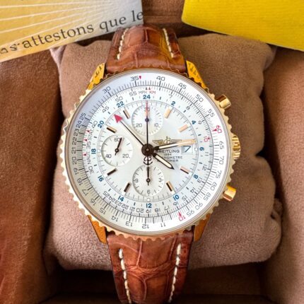Breitling Navitimer World em Ouro , 46mm & Completo!
