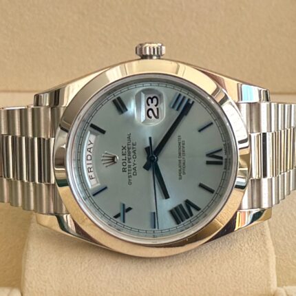 Rolex Day Date Presidente em Platina 40 e Mostrador Ice Blue!