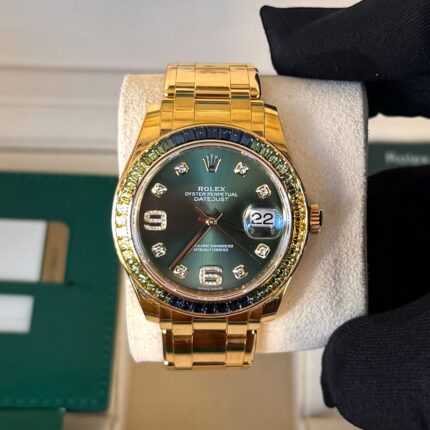 Rolex Datejust Pearlmaster 39 , ouro amarelo , safira , diamantes , raro e completo!