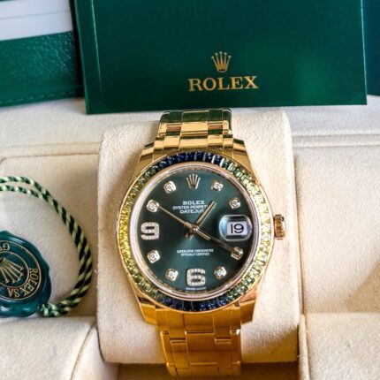 Rolex Datejust Pearlmaster 39 , ouro amarelo , safira , diamantes , raro e completo!