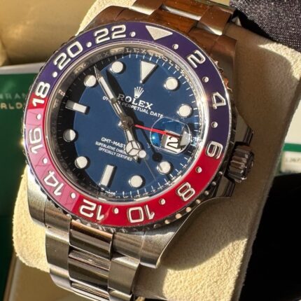 Rolex Gmt-Master II Pepsi em Ouro Branco , Mostrador Azul e Completo!