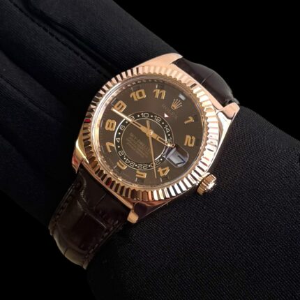 Rolex Sky-Dweller Ouro Rosa , 42mm , Couro , Borracha e Completo!