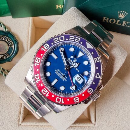 Rolex Gmt-Master II Pepsi em Ouro Branco , Mostrador Azul e Completo!