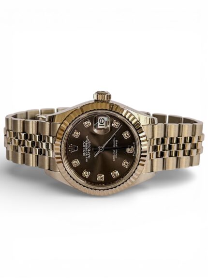 Rolex Datejust Lady 28 , Ouro Branco , Aço & Diamantes