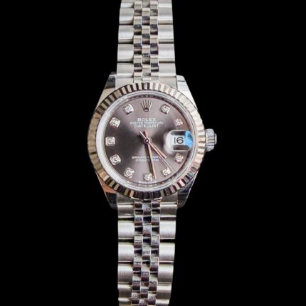 Rolex Datejust Lady 28 , Ouro Branco , Aço & Diamantes