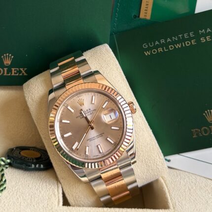 Rolex Datejust 41 Ouro Rosa , Sundust Dial e Full Set