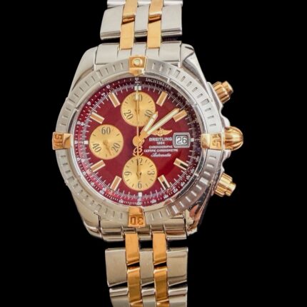 Breitling Chronomat Evolution 44 Ouro 18k & Aço , Bordeaux Dial e Raro!
