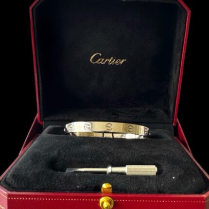 Bracelete Cartier Love em Ouro Branco , Large , Tamanho 19 e Completa