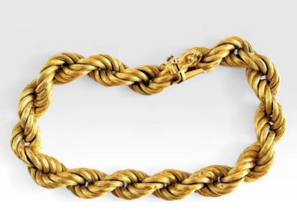 Pulseira Trançada Italiana UnoAerre em Ouro 18k com 21cm!