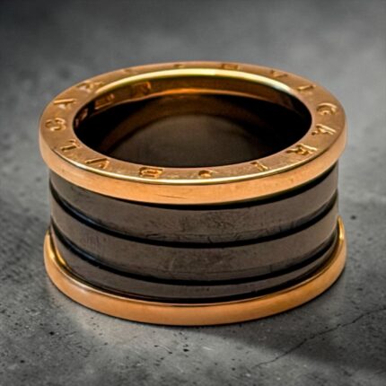 Anel Bvlgari Bzero1 , 4 aros , Ouro Rosa e Cerâmica!