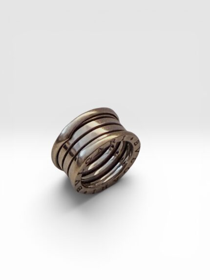 Anel Bvlgari B.zero1 , 4 aros , Ouro Branco e Tamanho 53!