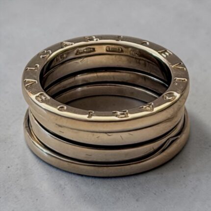 Anel bvlgari B.zero1 Ouro Branco , 3 aros e tamanho 53