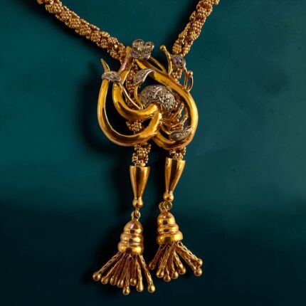 Colar em ouro 19K, Português, Diamantes, Platina e Vintage!