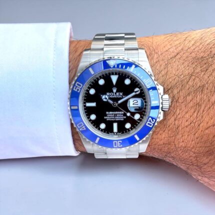 Rolex Submariner 41 Ouro Branco, Bezel Azul e Completo
