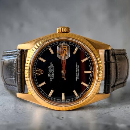 Rolex Datejust 36 em Ouro, Couro e Mostrador Preto!