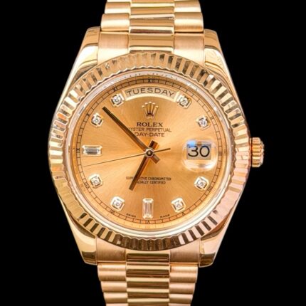 Rolex Day Date II Presidente 41 em Ouro amarelo com diamantes e Full Set!
