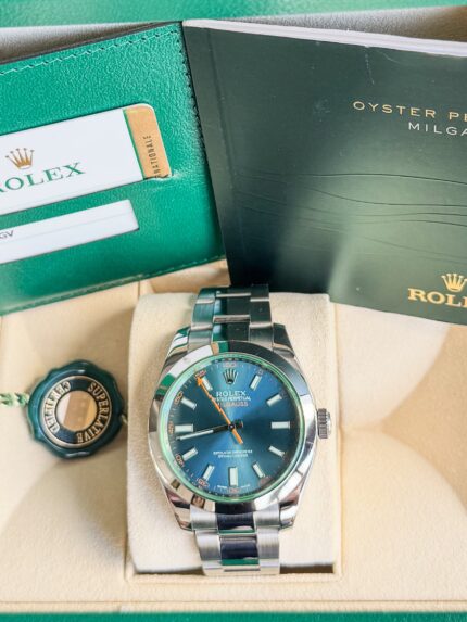 Rolex Milgauss Azul, Z-Blue, Ano 2020, Aço e Full Set!