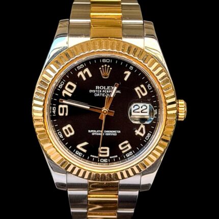 Rolex Datejust II 41, Ouro e Aço, Most.Preto e Full Set!