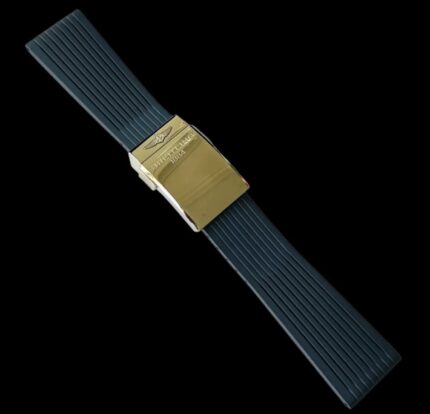 Pulseira Breitling Azul Borracha e Fivela Deployant e tamanho 24/20
