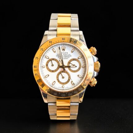 Rolex Daytona Ouro e Aço, Mostrador Branco e Impecável!